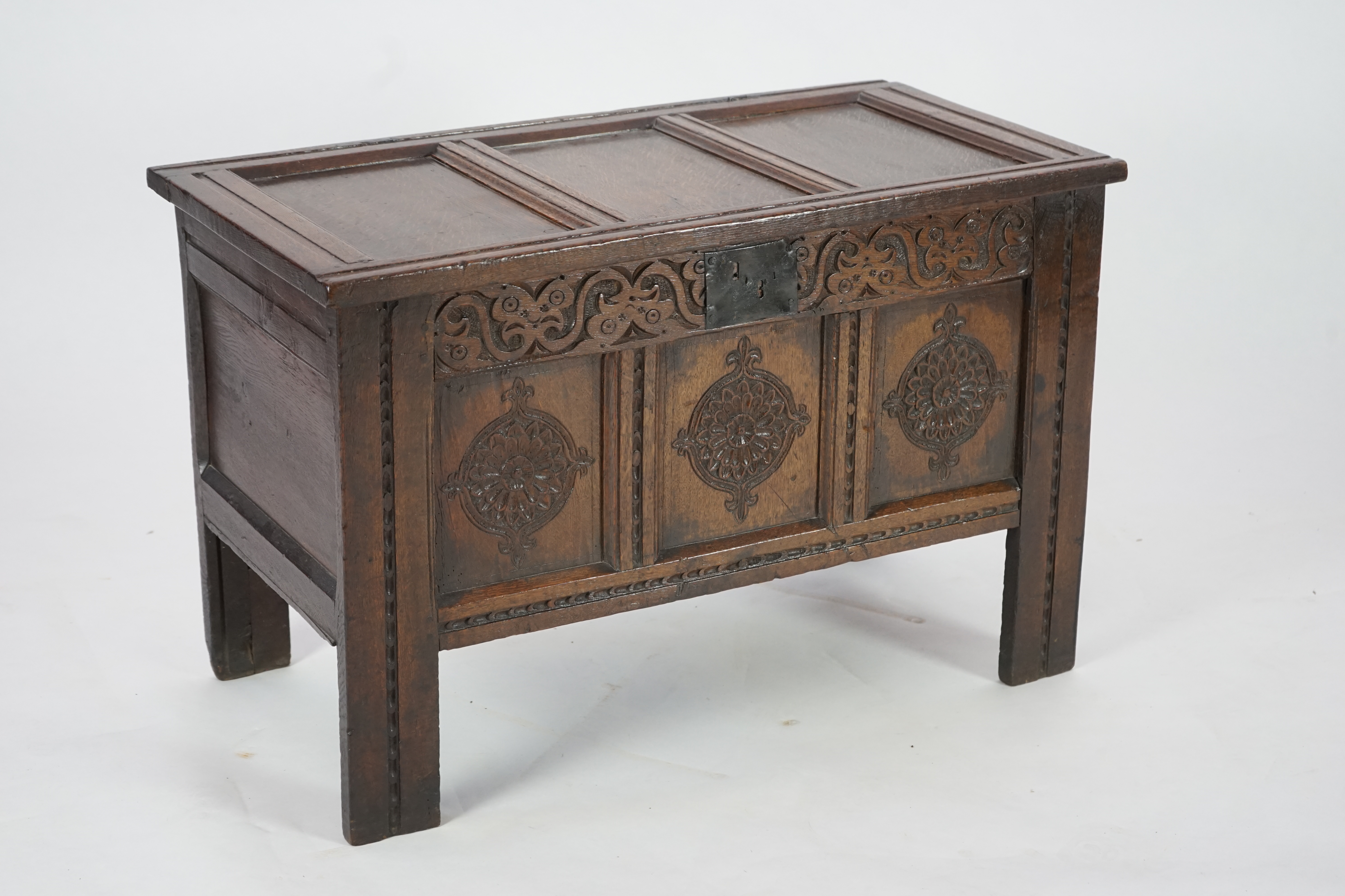 A 17th century oak coffer